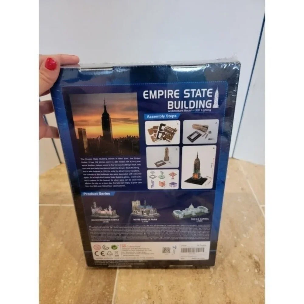 3D Empire State Building Architecture Model Kit LED Lighting‎ NEW 37pcs